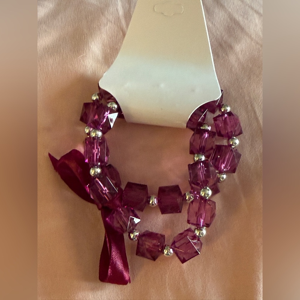 Elegant Pink Beaded Bracelet NWT